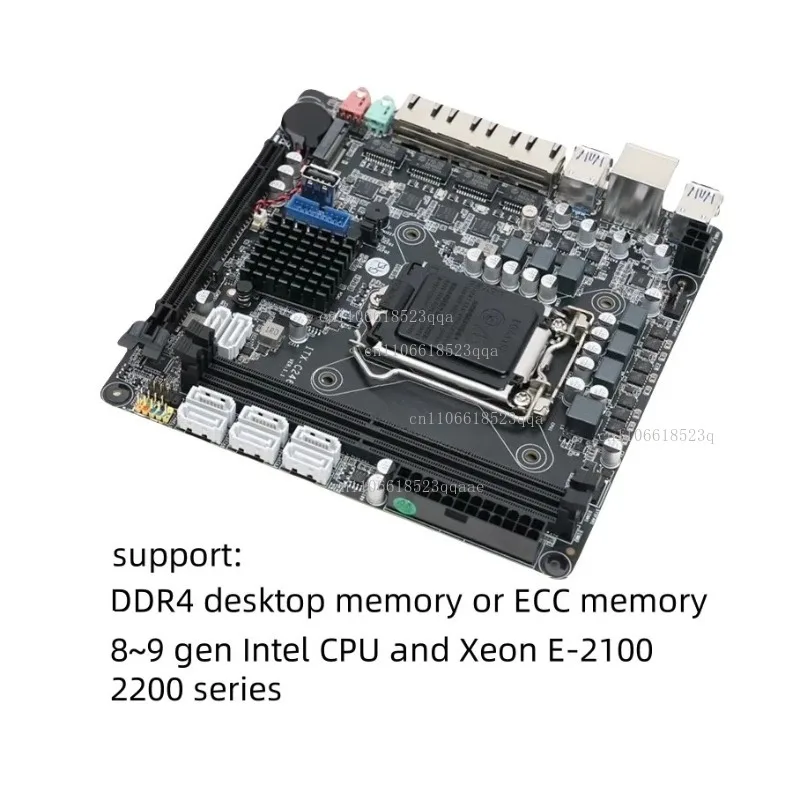 New NAS motherboard ITX Gen 8-9 and Xeon E-2100/2200, 2 * M2 NVME, 8 * SATA3.0, 4 * 2.5G, ECC memory, PCIe fork