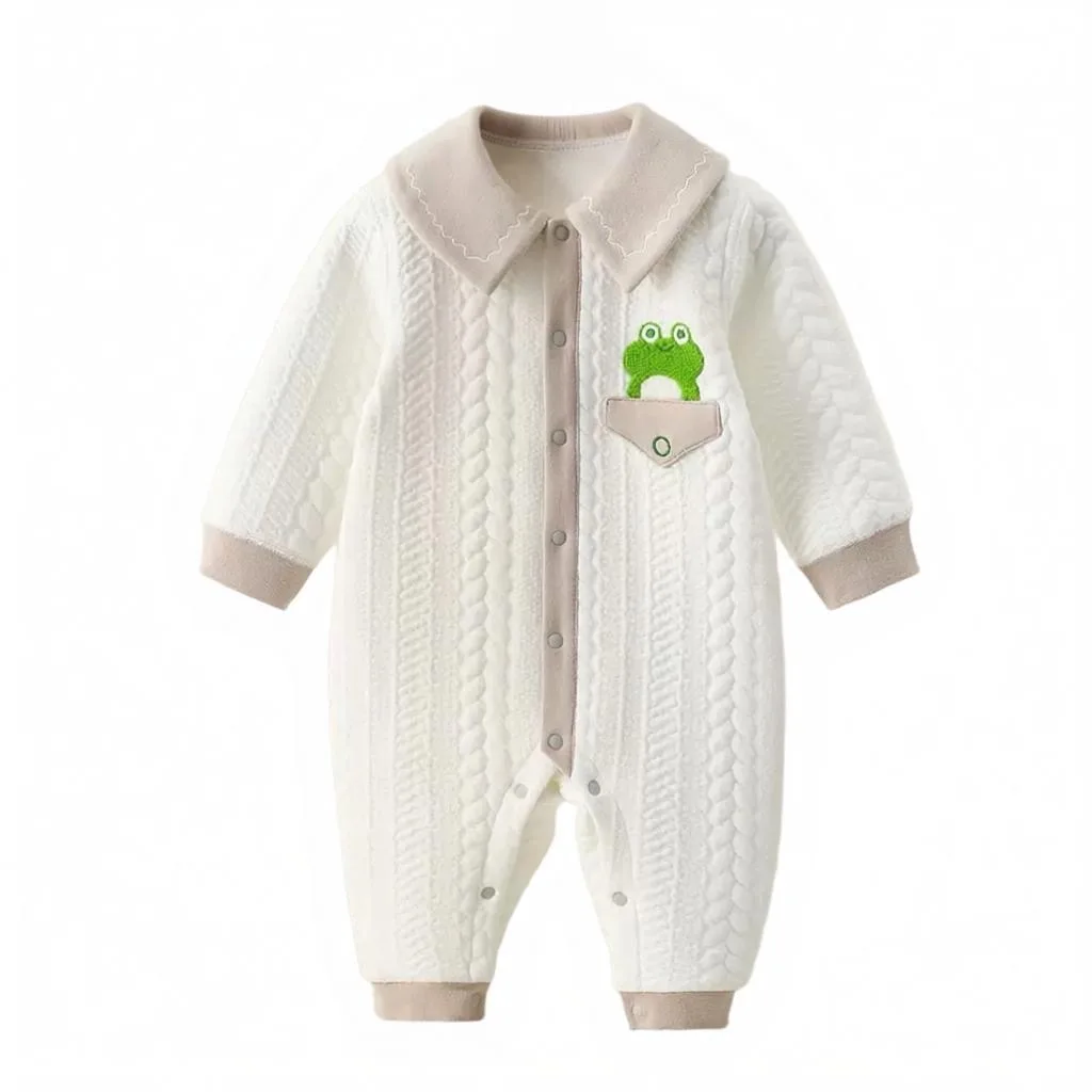 

Весенне-осенний стеганый комбинезон для новорожденных, мягкие хлопковые комбинезоны без костей, одежда для маленьких мальчиков и девочек 0-24 м