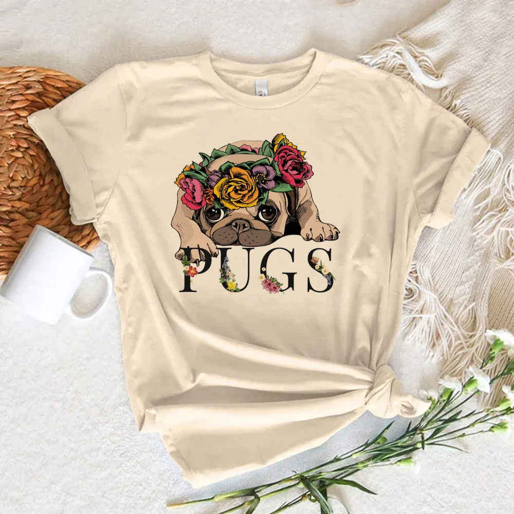 Pug Tee women anime Y2K t shirt girl 2000s funny comic clothes