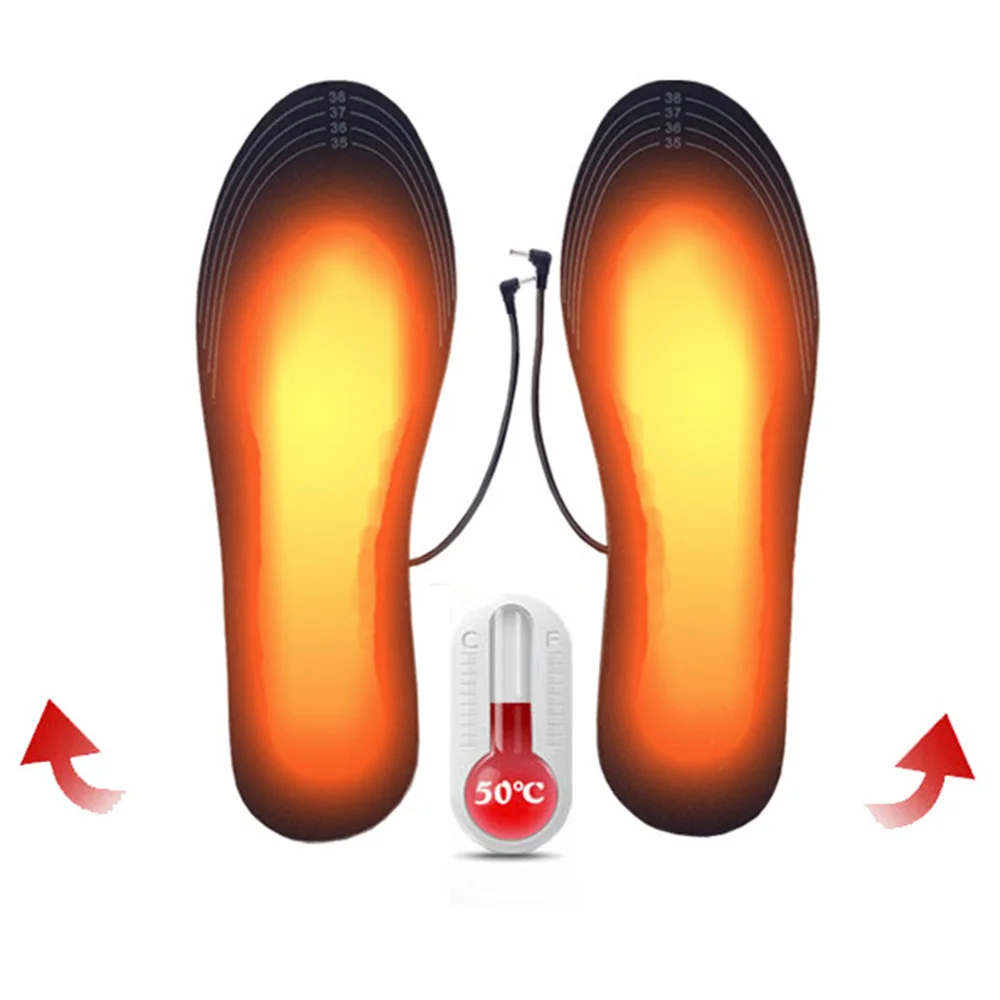 USB Heated Insole Winter Heating Foot Pads Heating Boots Warm Insole Outdoor Sports Heating Thermal Insoles Motorcycle Shoes