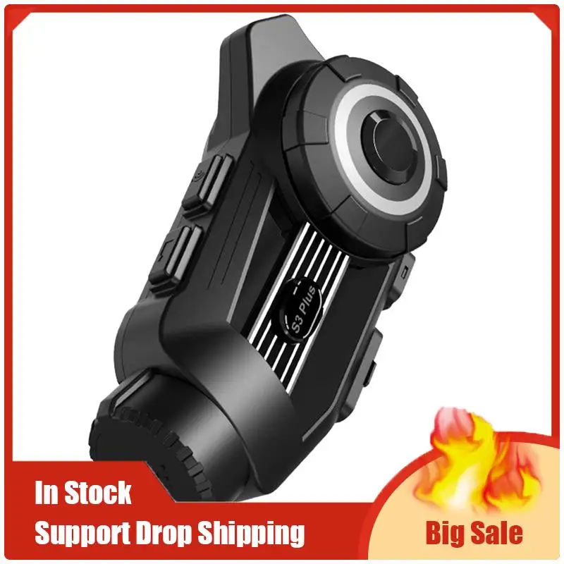 Mejores OFERTAS S3 Plus casco de motocicleta Bluetooth intercomunicador auriculares 2K grabadora de vídeo DVR cámara de salpicadero compatible con 6 personas