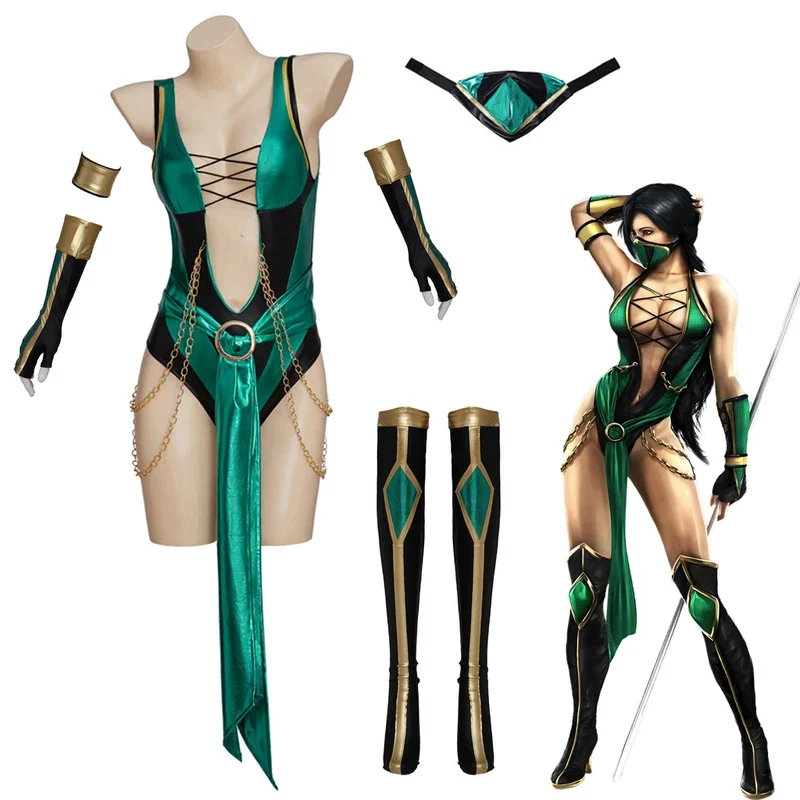 

Нефритовые костюмы для косплея, униформа ниндзя, игра Mortal Kombat, униформа для ролевых игр, карнавальный костюм на Хэллоуин для женщин