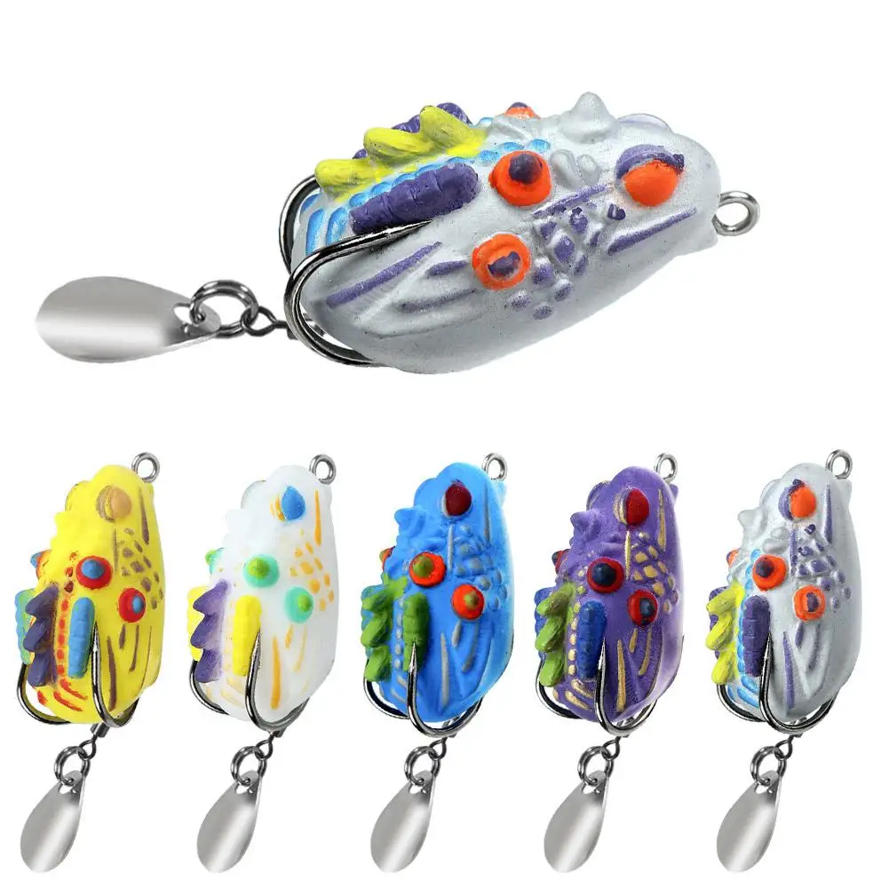 1 Stück Simulations-Froschköder 3,5cm/4,4g Verbesserte Doppelhaken und Top-Swivel Kunstköder für Barsch und Wels Angelzubehör