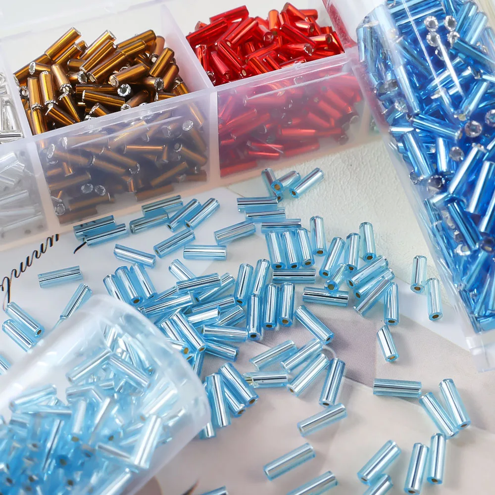 Imported MGB silver 6mm Round Bugle bead jewelry accessories 10g from Japan for French embroidery, dress accessories, and variou