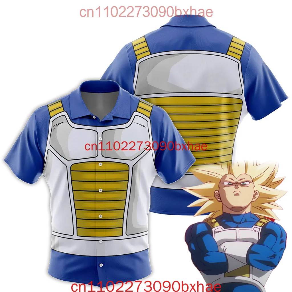 2026 nuevo Super Saiyan Vegeta Dragon Ball Z camisa hawaiana con botones estampado 3D moda fresca Harajuku 6XL hombres y mujeres niños