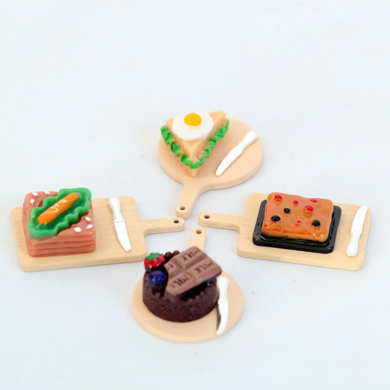 

10picecs 1:12 Scale Dollhouse Miniature Tray Sausage Bread Sandwich Tiny Food Toy Realistic Scene Decor Props