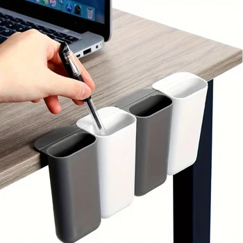 1/2pcs Desk Pen Holders, Clip-on Pencil Storage Containers, PP Plastic Desk Organizer Set…