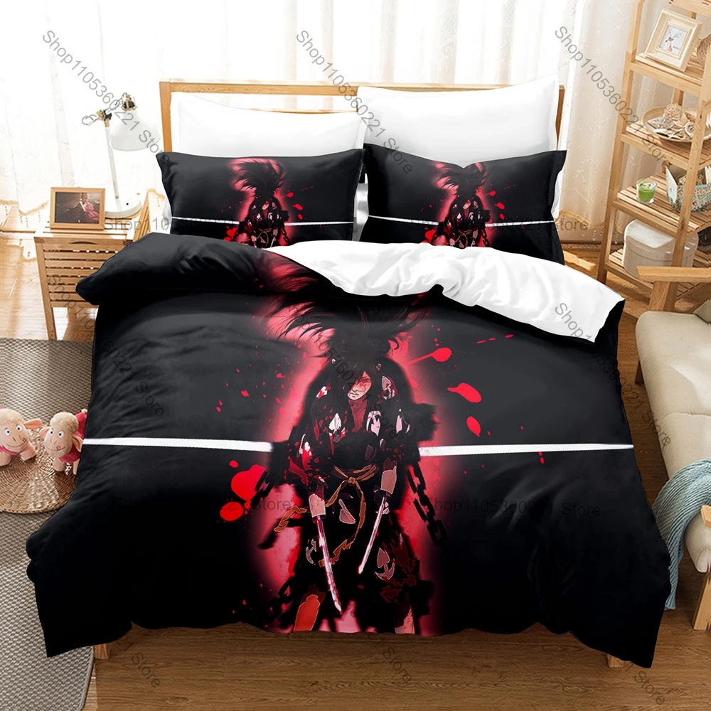 Fashion Hyakkimaru Dororo Anime Design 3Pcs Bedding Set Comfortable Breathable Bed Cover Home Decor