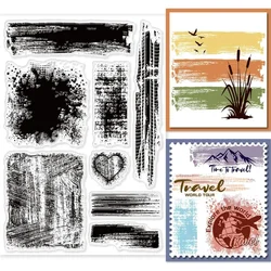 1pc Stain Background Clear Stamps for DIY Scrapbooking Brushstrokes Graffiti Splash Silicone Clear Stamp Seals for Cards Making