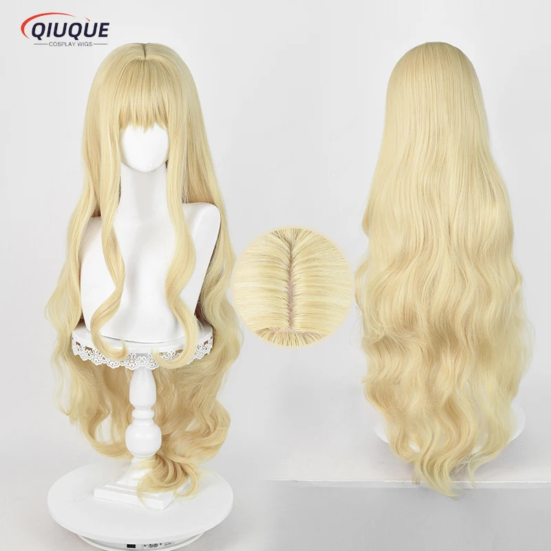 

Anime Shugo Chara Mashiro Rima Cosplay Wig Long Light Golden Curly Heat Resistant Synthetic Hair Anime Party Wigs + Wig Cap