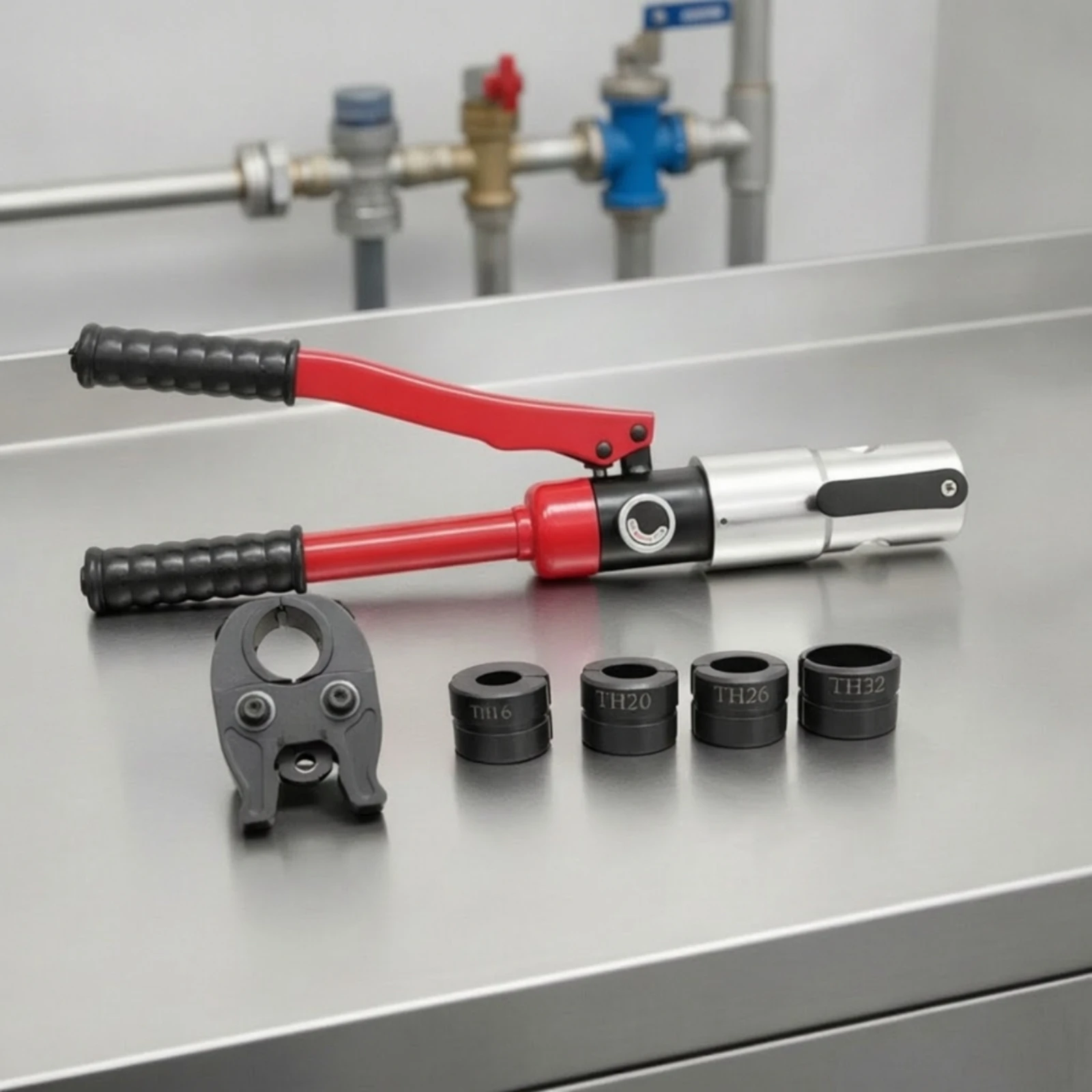 Hydraulic Crimping Tool Manual Pipe Crimping Tool Pipe Crimper Portable Hydraulic Crimper Sturdy for Plumbers, Plumbing, Jobsite view 3