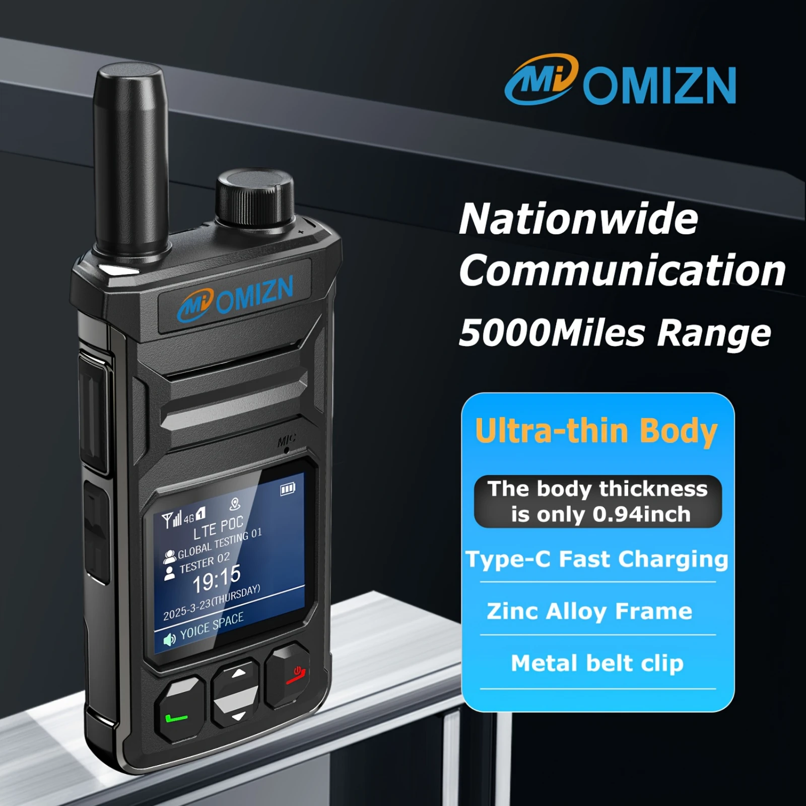 OMIZN Walkie Talkie Professional Camping Waterproof IP65 Radio Network Radio Long Range Suitable for Outdoor Commercial Use T6