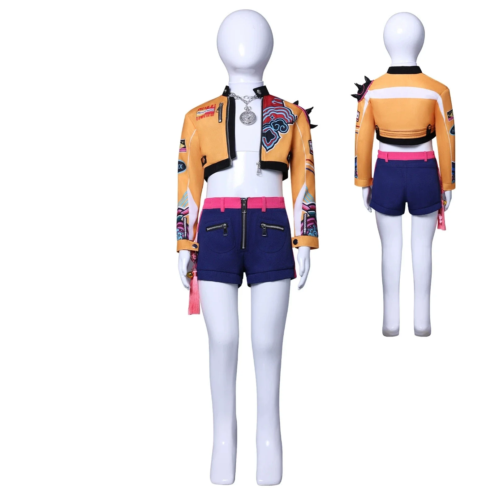 

Halloween Kids Kpop Demon Hunters Rumi Zoey Mira Cosplay Kid Huntrix Costume Girls Clothing Group Idol Game