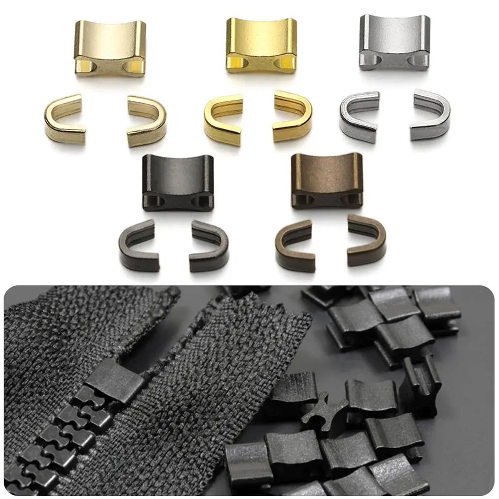 10 Sets 5 Colors DIY Metal Alloy Open End Zippers Sewing Clothes Accessories Repair Zipper Stopper Tailor Tools