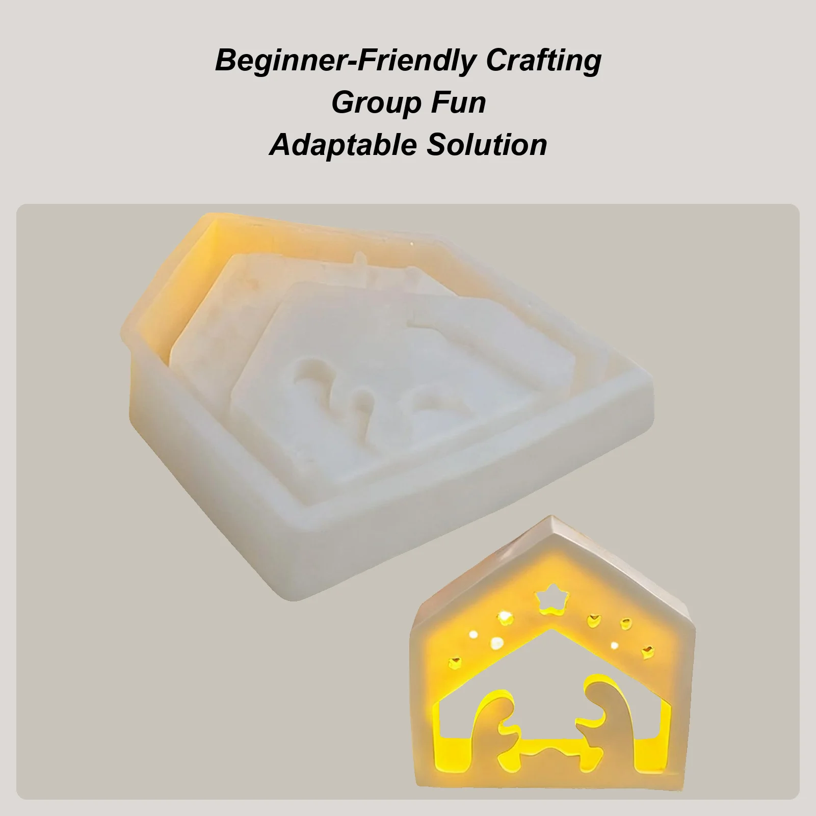 Nativity Scene Mold Advent Tealight Stand Mould Silicone Jesus Molds For Handmade Scented Candles Plaster Resin Clay Halloween