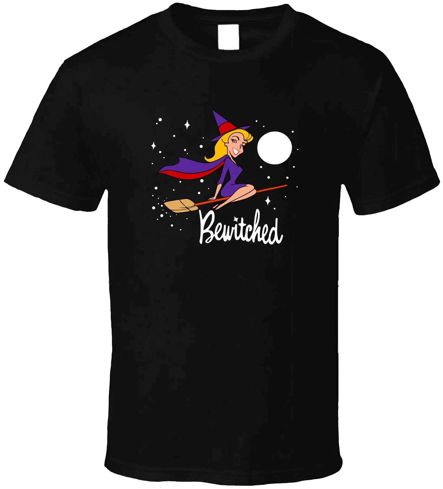 Bewitched Witch Shirt, Retro Halloween Broomstick Tee, Cute Magic Witch Graphic Shirt, Spooky Season Unisex Tee T-shirt Gift