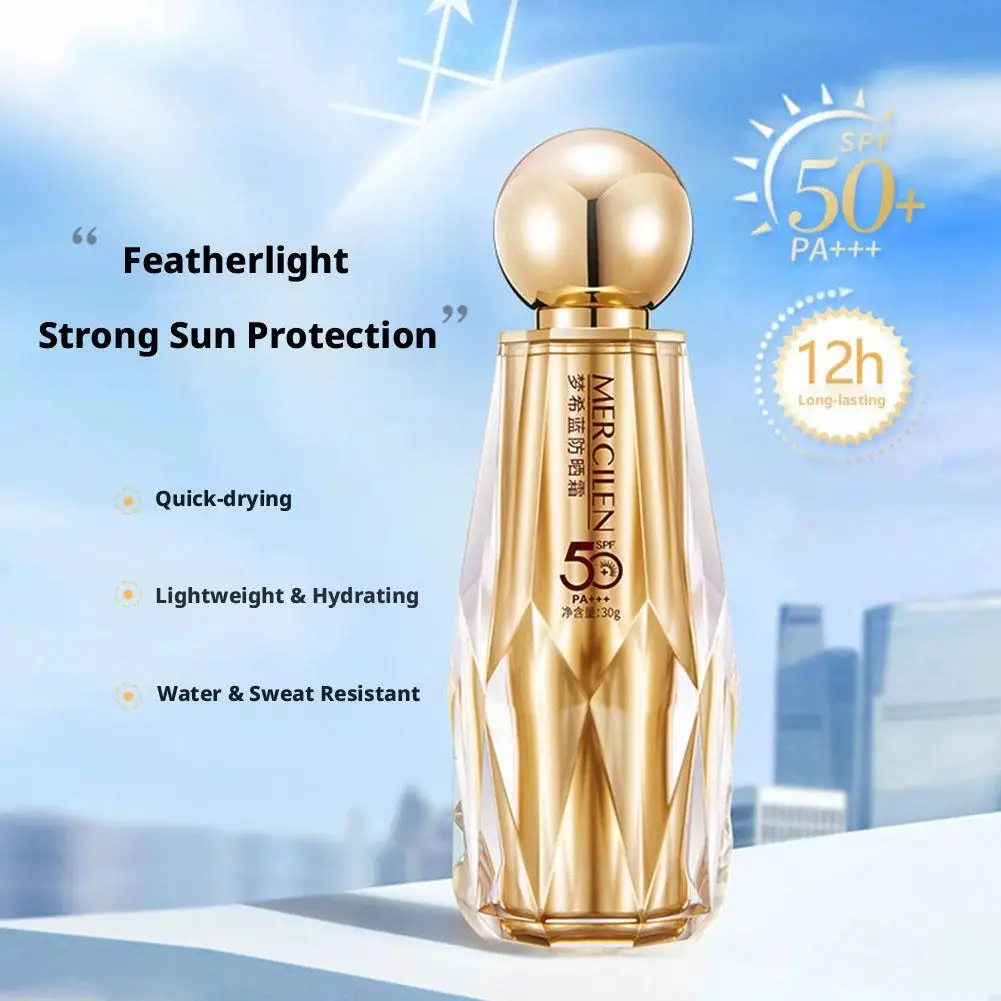 30G Mercilen Facial Sunscreen Whitening SPF50+ Sun Cream Sunblock Body Cream Skin Care Protective Cream Anti-Aging Oil Control M