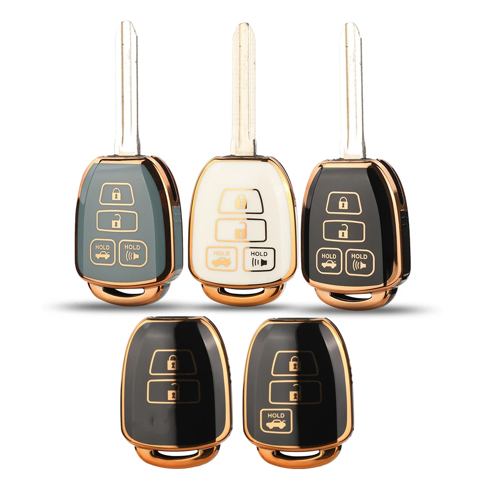 

jingyuqin 4BUTTONS Remote Arrival TPU For Toyota Tacoma Combo TACOMA RAV4 KLUGER HIGHLANDERCar Key Shell Case Fob