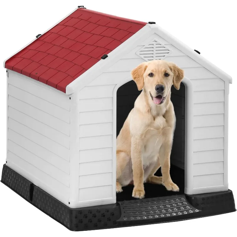 

Dog House Indoor Outdoor Durable Ventilate Waterproof Pet Plastic Dog House for Small Medium Large Dogs Insulated Puppy