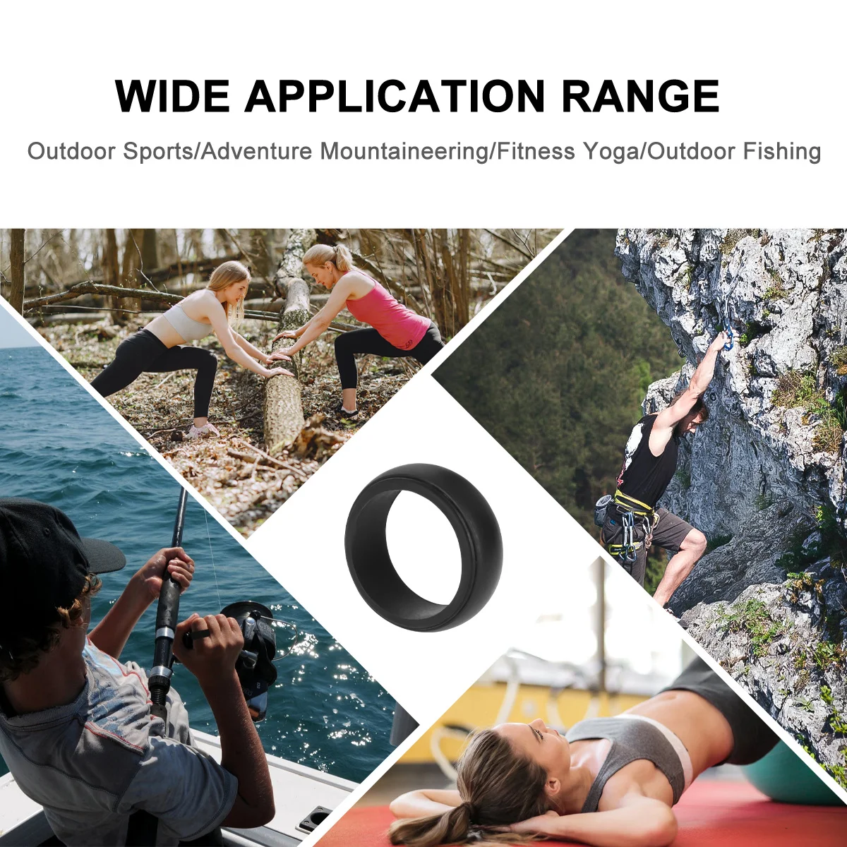 1pc Outdoor Sports Finger Ring Golden Size 14 Durable Silicone Exerciser For Grip Strength Training Hand Fitness Rubber Ring