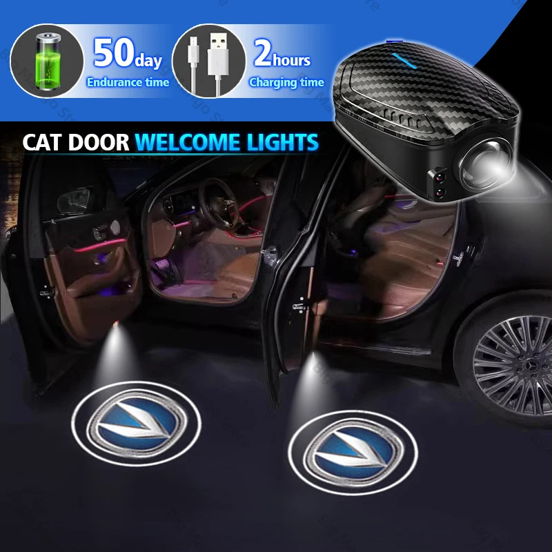 

2 шт. USB перезаряжаемый Changan CS75 CS55 CS15 CS35 логотип двери автомобиля HD светодиодные лампы проектор случайные приветственные огни