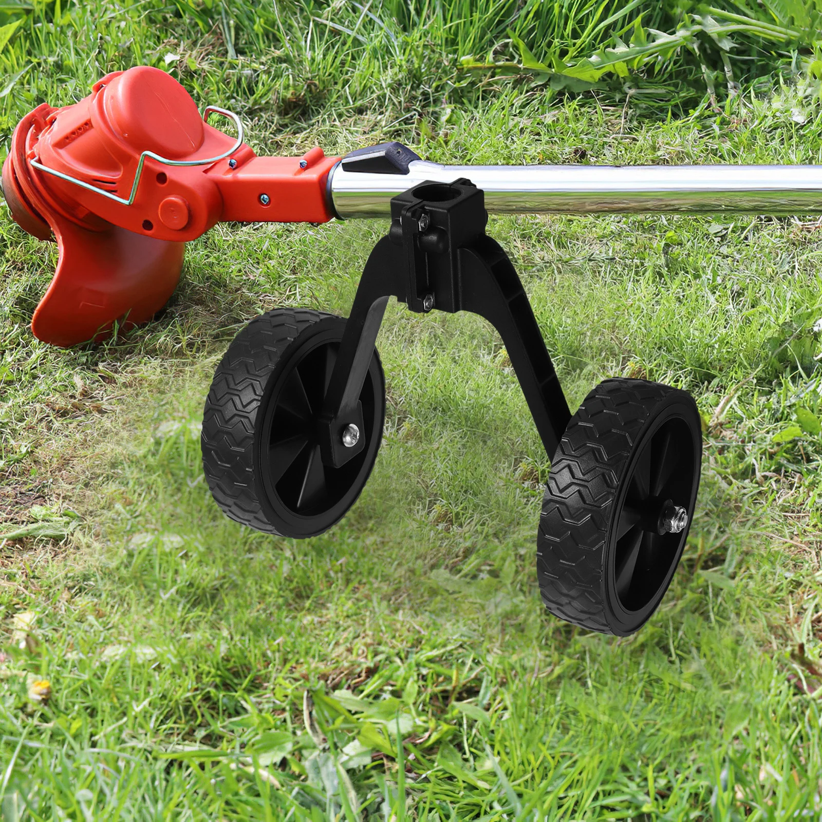 芝刈り機タイヤ交換用サポートホイール、ストリングトリマー用屋外ホイール交換用プラスチック芝刈り機部品補助ホイール