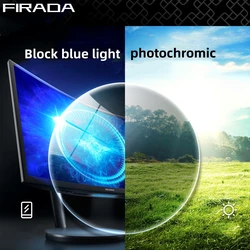 FIRADA 1.56 1.61 1.67 1.74 Anti-reflection Mobile Phone Optical Prescription Myopia Reading Anti-blue Light Photochromic Lens