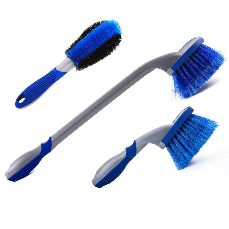 Wheel & Tire Brush for Car Rim,Soft Bristle Car Wash Brush,Cleans Tires & Releases Dirt and Road Grime,Handle for Easy Scrubbing