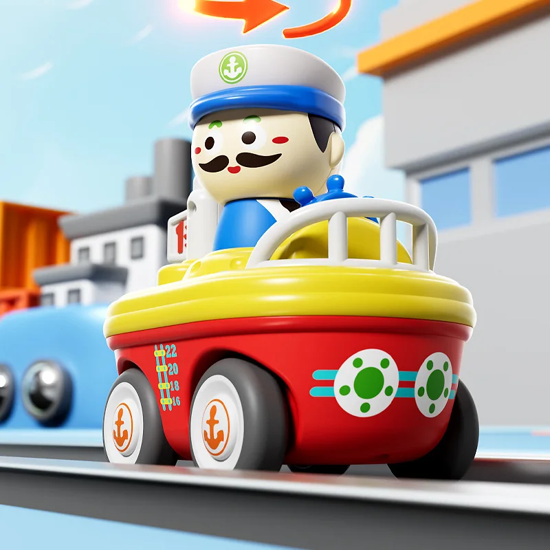 การ์ตูนจําลอง Naval Car Inertia รถของเล่นเด็กกดเลื่อนนกหวีด Naval Car Creative ดึงกลับรถของเล่นเด็กของขวัญ