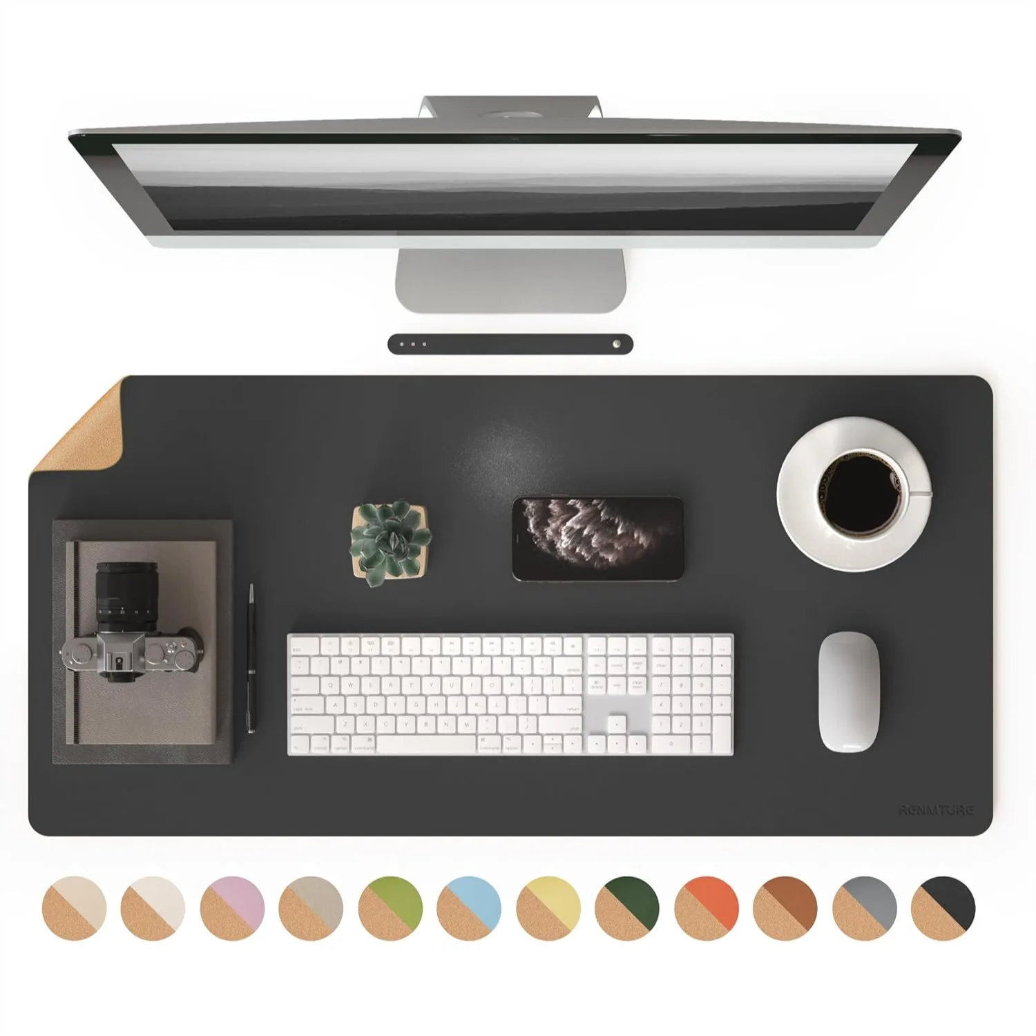Large Non-Slip Cork and PU Leather Desk Pad