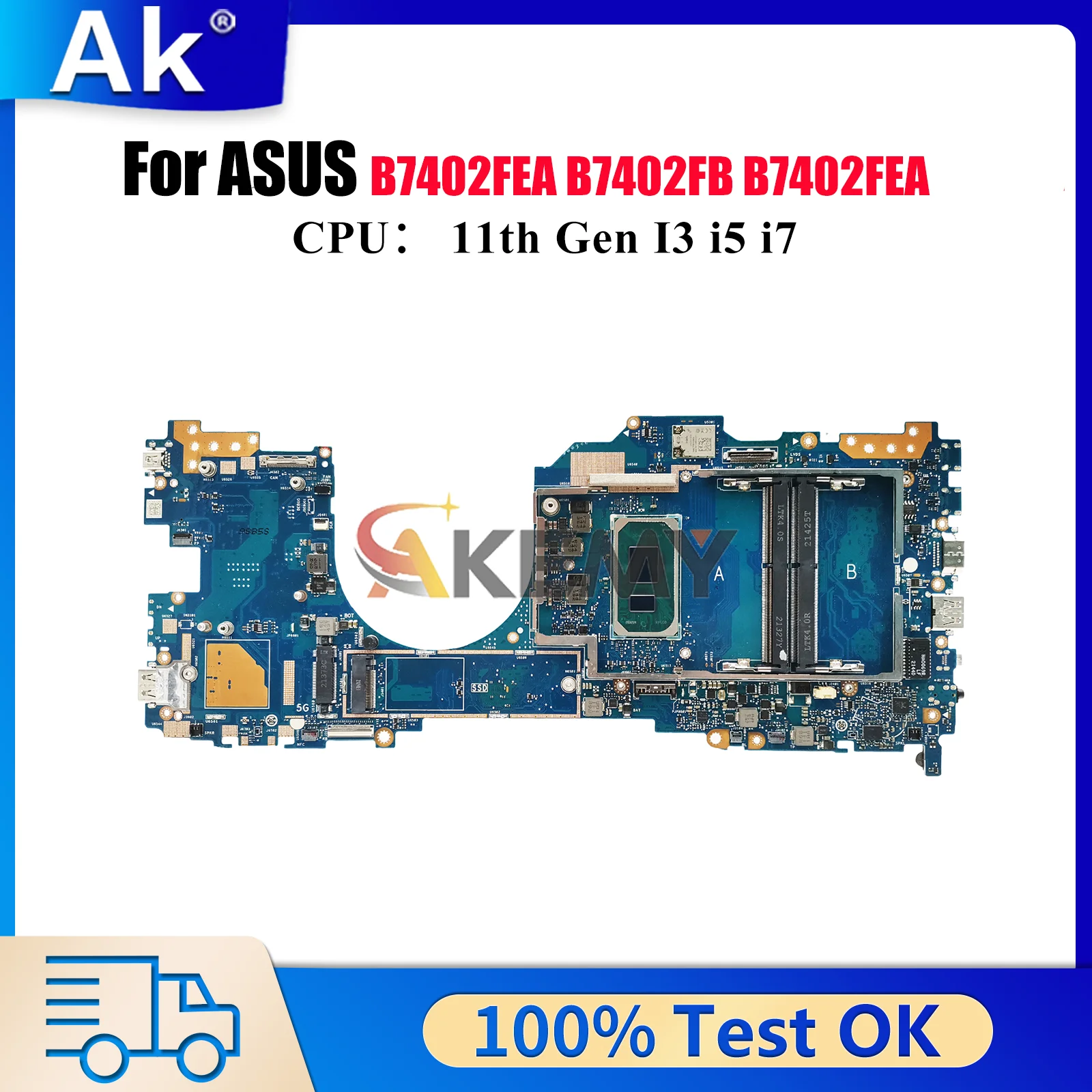 

B7402FEA Laptop Motherboard For ASUS ExpertBook B7402FBA B7402F B7402FEA Notebook Mainboard With 11th Gen I3 i5 i7 100% tests OK