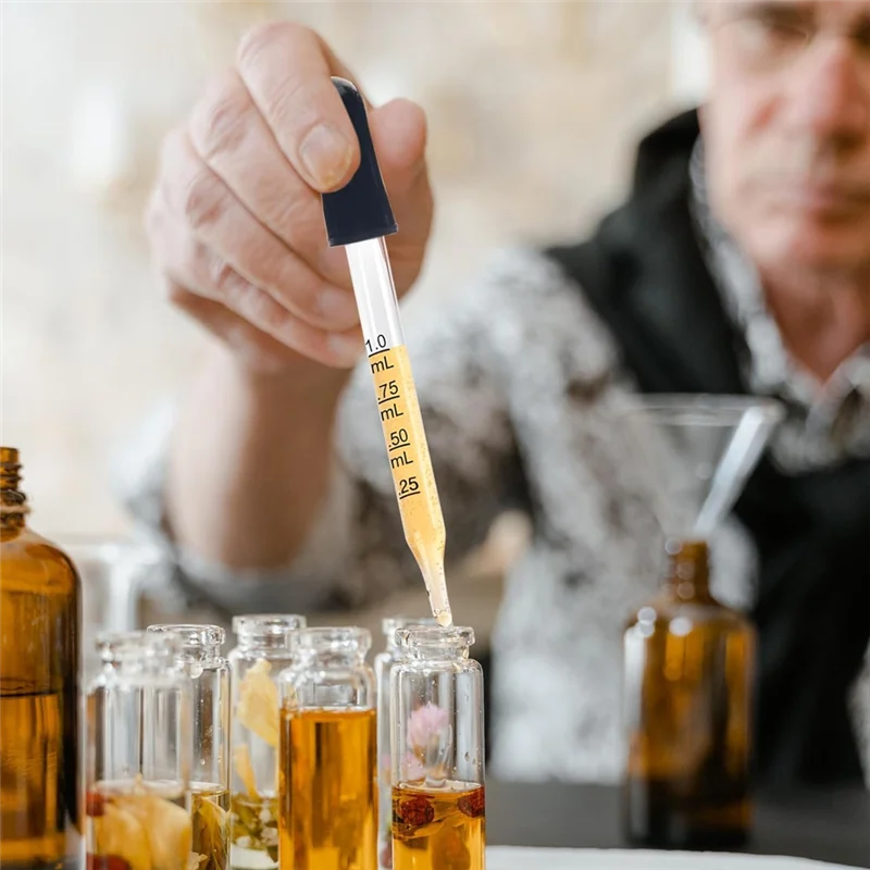 Practical-10 Pack Glass Eye Droppers - Curved And Straight Tips, 1 ML Pipette Droppers For Crafts, Measuring And Eyedroppers