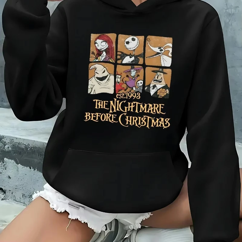 

Disney The Nightmare Before Christmas Women Hoodie Autumn Winter Casual Unisex Pullover Sweatshirt Clothing Hoody Oversized