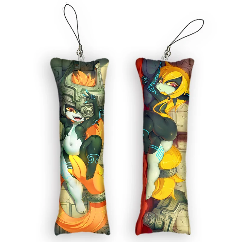 Anime Character Design Midna Mini Dakimakura Keychain Funny Pendant Double-Sided Print Hanging Ornament Small Pillow Key Chain