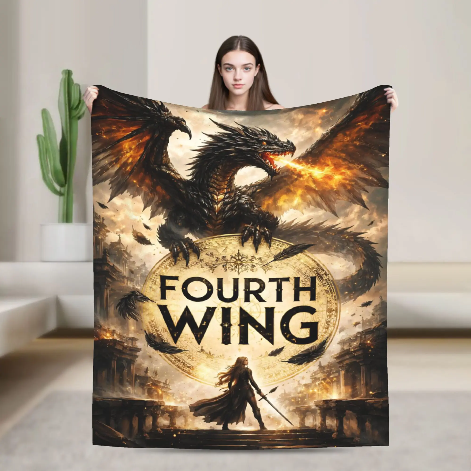 New F-Fourth W-Wing Dragon Blanket Super Soft Fleece  Cozy Throw Blanket Machine Washable