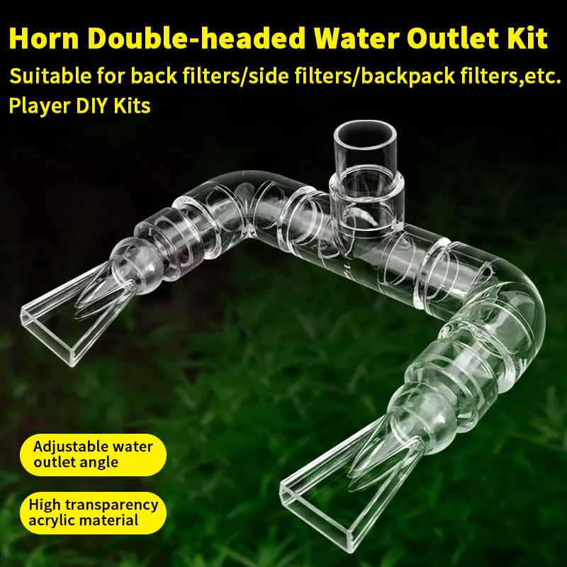 Acrylic Aquarium Tank Pump Duckbill Water Output Double Headed Universal Fish Tank Sprinkler Garden Irrigation Water Pipe Joint