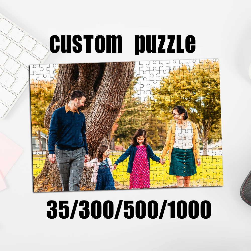 35/300pcs  family Customized Photo Mosaic Custom DIY Personalised Photo Puzzles Customizable Picture For Baby Toy Baby Gift
