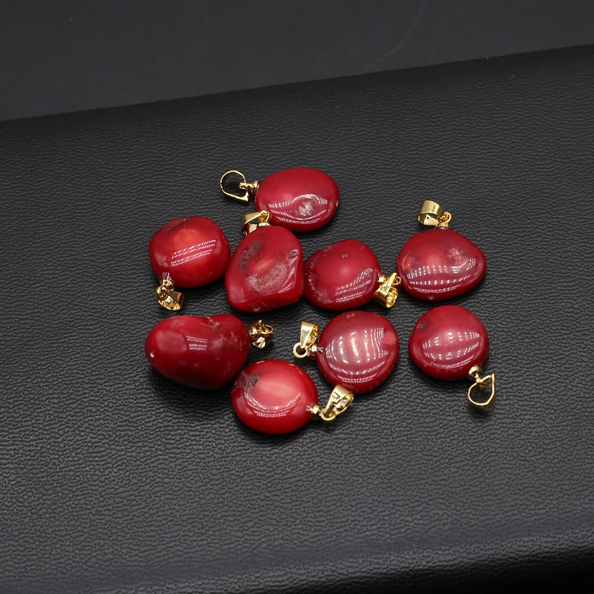 1PCS Irregular Sea Bamboo Red Coral Pendant Charm Jewelry Making DIY Necklace Earrings Accessories Gift 14x14mm