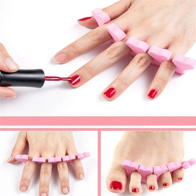 벌크 팩 EVA 스펀지 네일 아트 도구 - 50/100/500개 발가락 분리기 매니큐어 페디큐어 네일 폴리시 적용 발 관리용