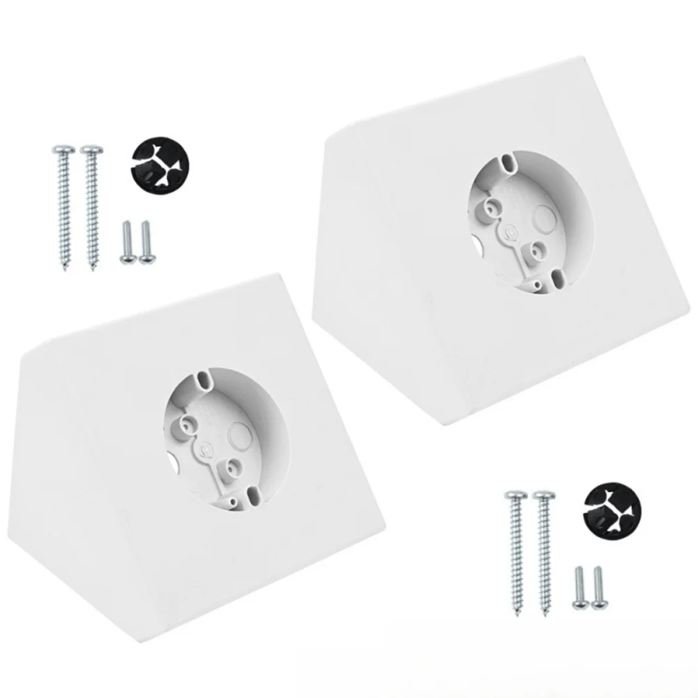 2X White Plastic Ceiling Fan Mounting Bracket Box For Arched Ceilings Up To 80 Degrees Angle Support 70lbs Electrical