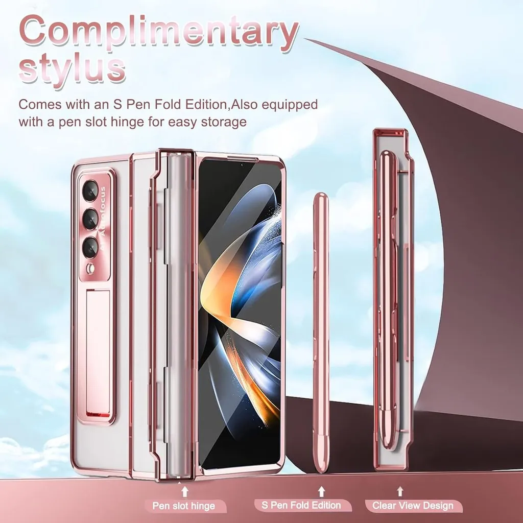 Designed for Samsung Galaxy Z Fold 6 Case with Stylus Pen Screen Protector Kickstand S Pen Holder Hinge Protective Fold 5 4 3