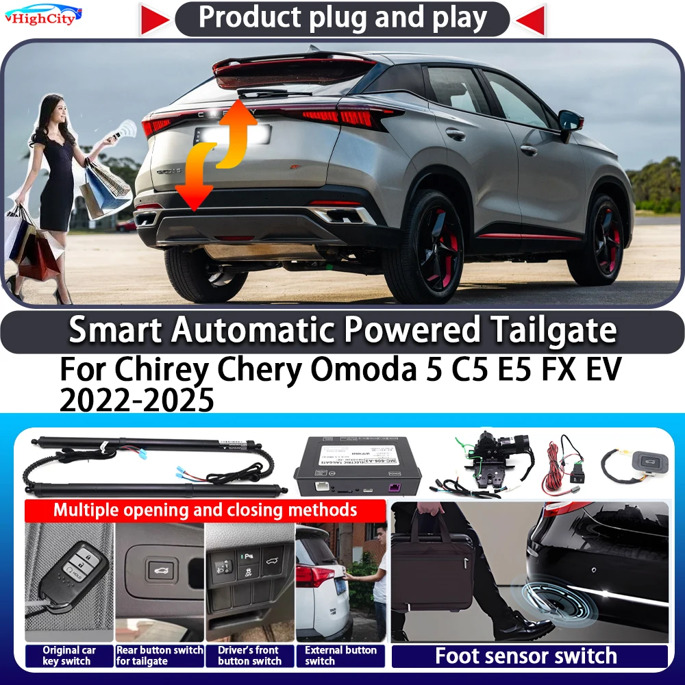 

For Chirey Chery Omoda 5 C5 E5 FX EV 2022-2025 Smart Automatic Powered Tailgate Key Control Trunk Kit Electric Power Tailgate