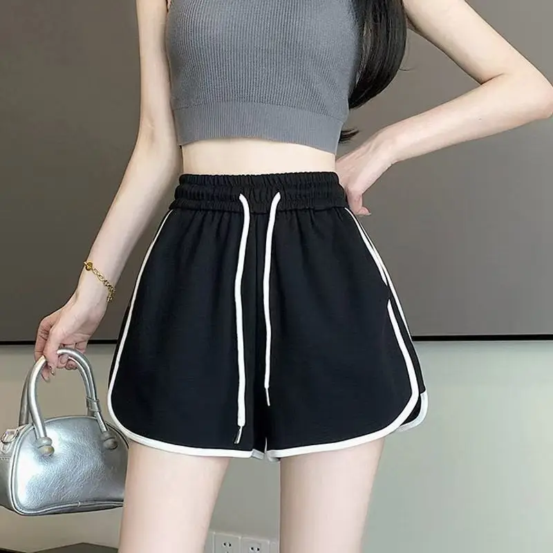 2026 Summer New Women Outdoor Sports and Fitness Shorts Korean Edition Sexy High Waist Yoga Casual Wide Leg Home Sleepers