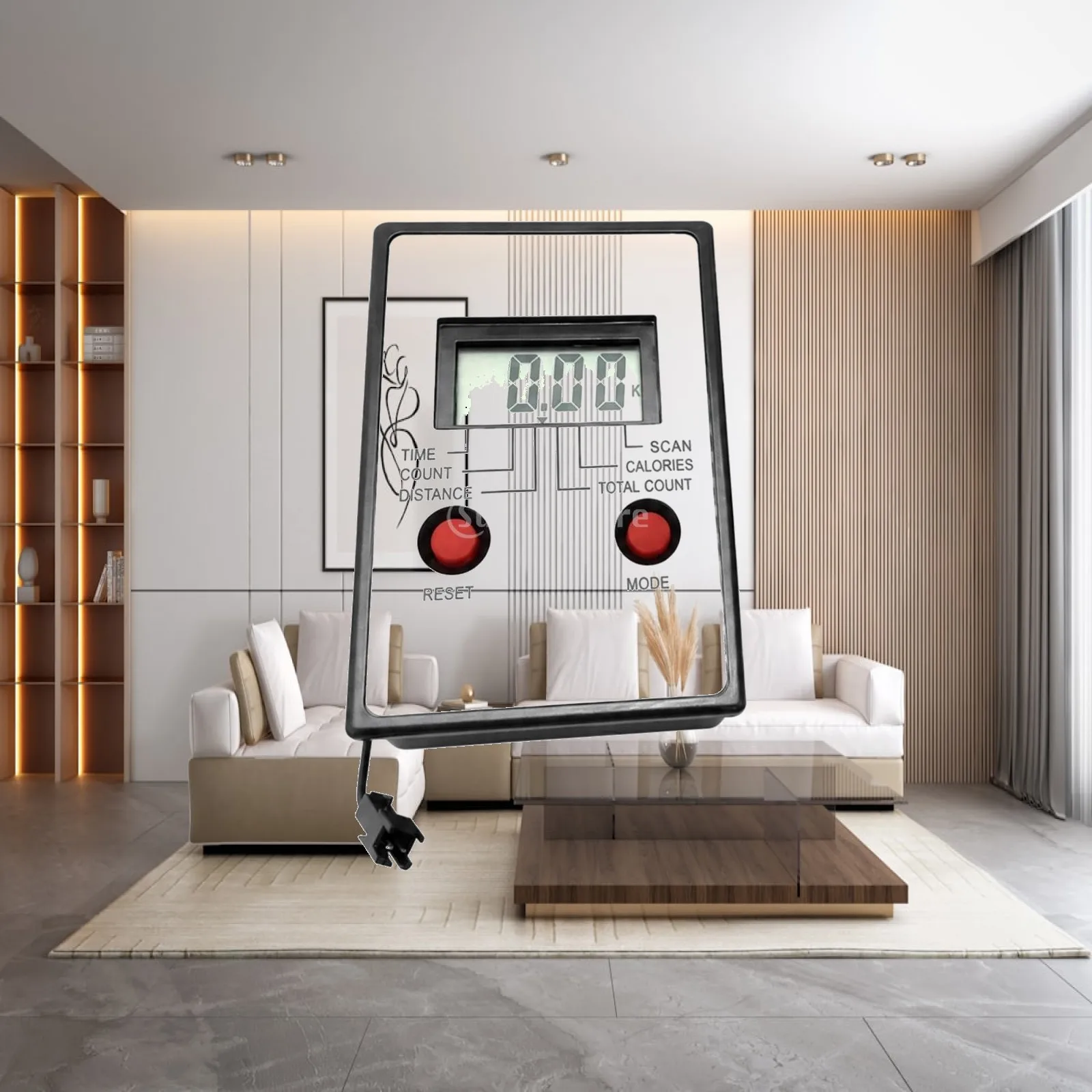 ABS Exercise Equipment Display Meter Calorie Tracking Fitness Console with LCD Screen Stationary Bike Monitor Button-Operated