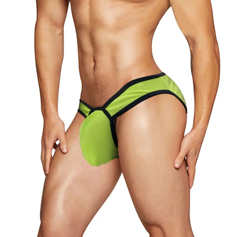 High Fork Sexy Men's Triangle Underwear Cotton Breathable Low Waist Peach Hip  U Pouch Bulge PantiesErotic Lingerie Underpants