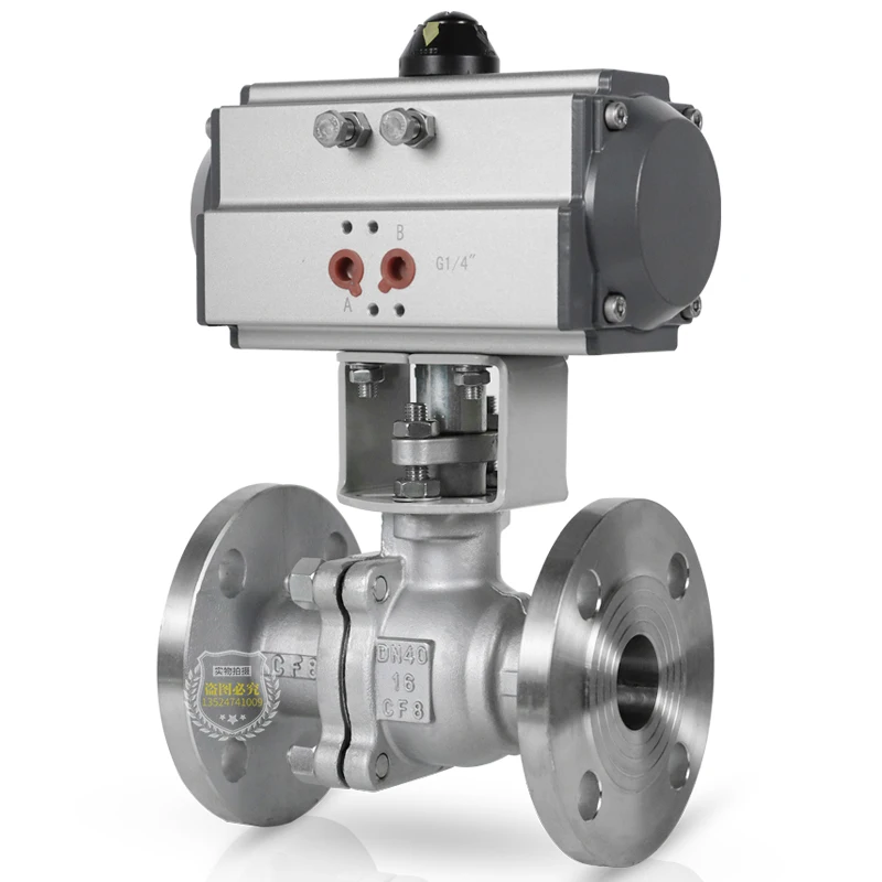 

Stainless steel pneumatic flange ball valve Q641F-16P switch regulation explosion-proof 304 316L