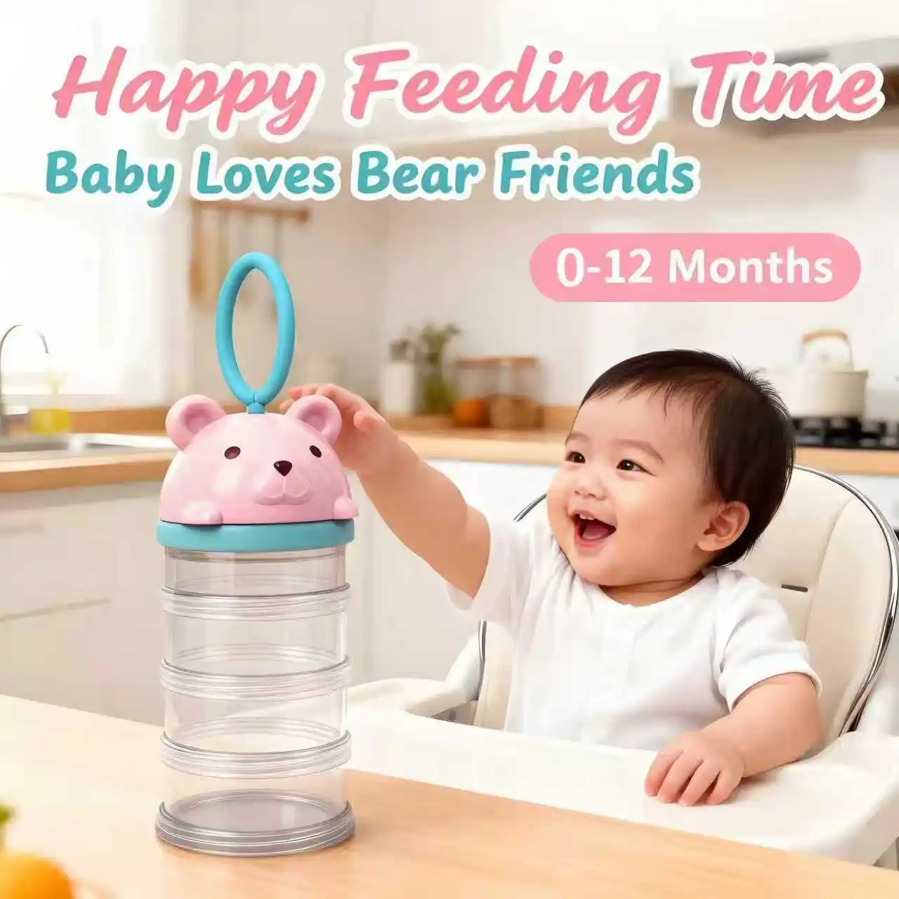 

4-layer baby milk powder box portable out multi-layer sub-packing box baby milk powder artifact sealed storage tank