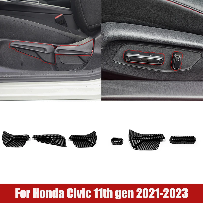 Seat Adjustment Switch Knob Trim Covers For Honda Civic 11th Gen 2021 2022 2023 ABS Car Styling Accessories