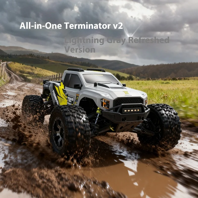 

Новая версия 1:10 Универсальный терминатор с дистанционным управлением, электрический бесщеточный полноприводный внедорожник, радиоуправляемая модель автомобиля, версия V2