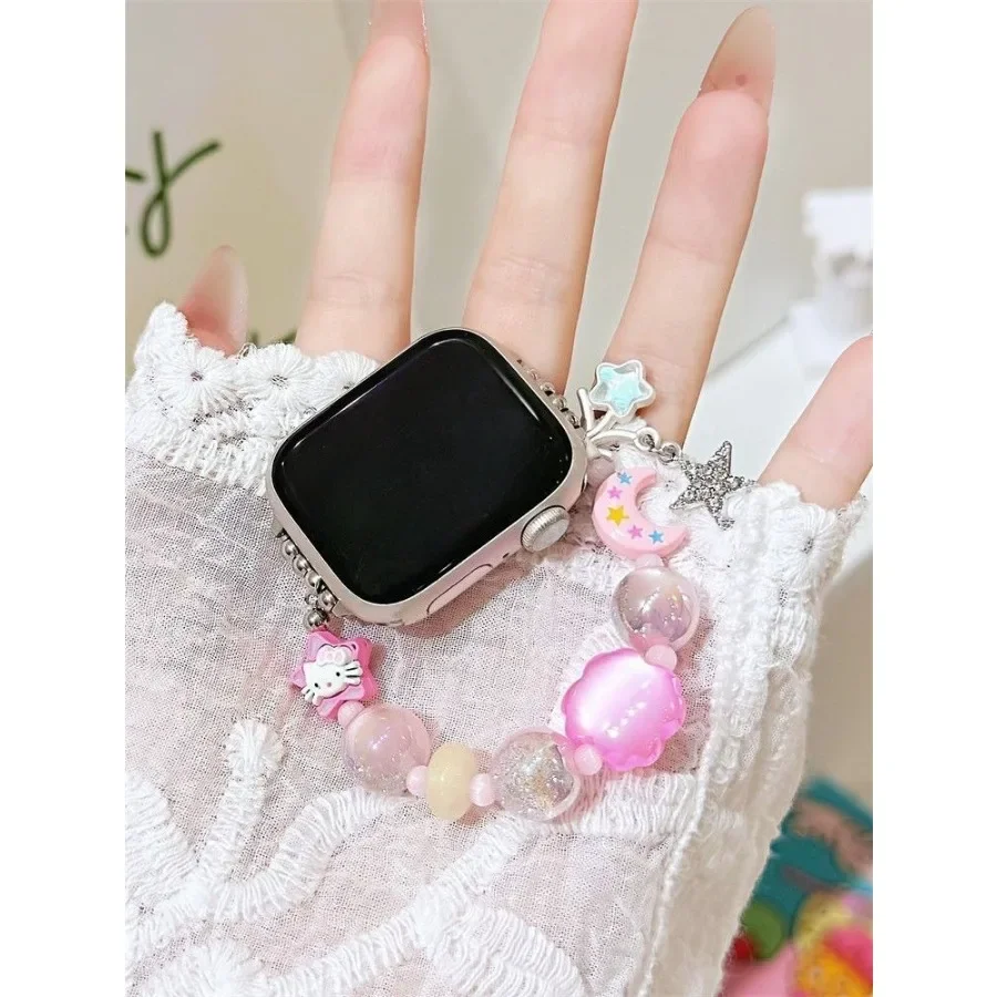 

Металлический браслет Kate Moon Star, совместимый с ремешком iWatch 38 мм, 40 мм, 41 мм, 42 мм, 44 мм, 45 мм, 49 мм, ремешок ручной работы
